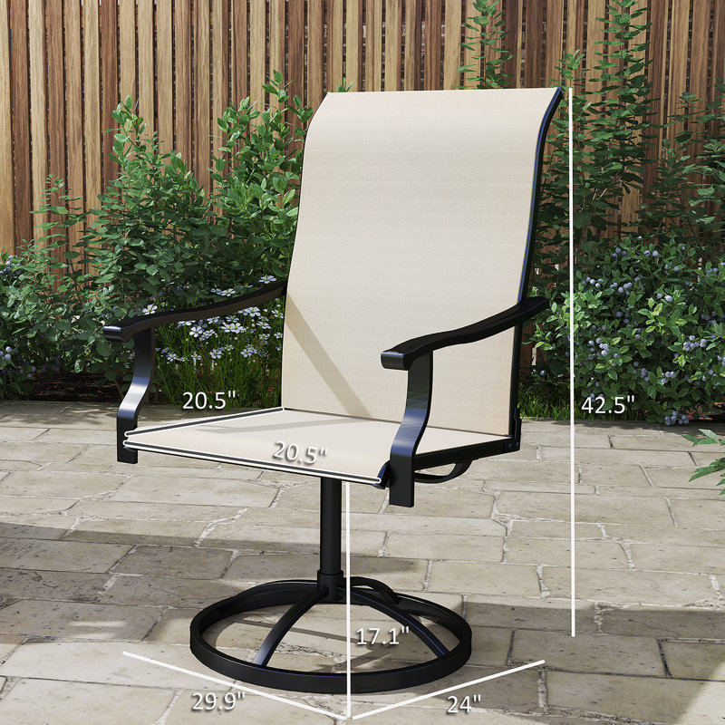 Outdoor Chairs,Swivel Chairs Set Of 2, Beige