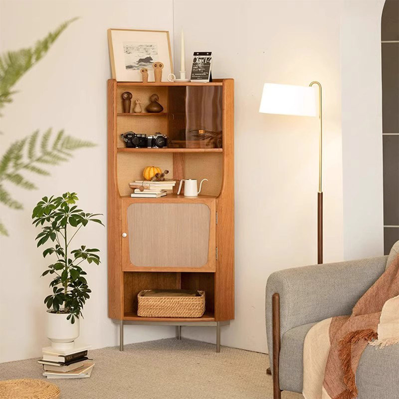 Armoire de coin en bois de cerisier
