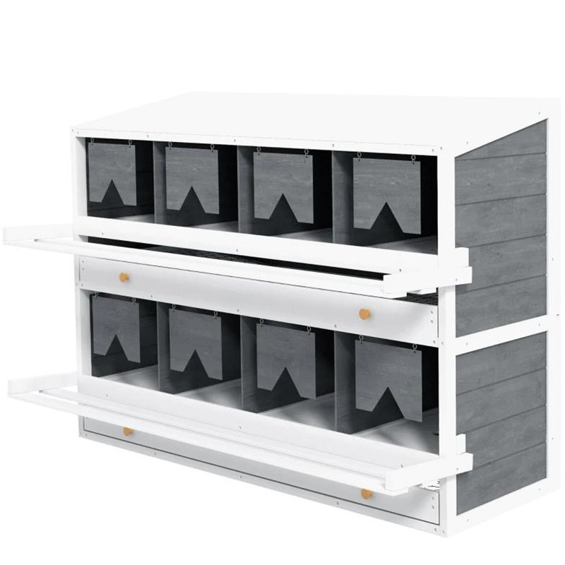 Boîte de nidification pour poulets, 8 boîtes de rangement en bois pour poulailler
