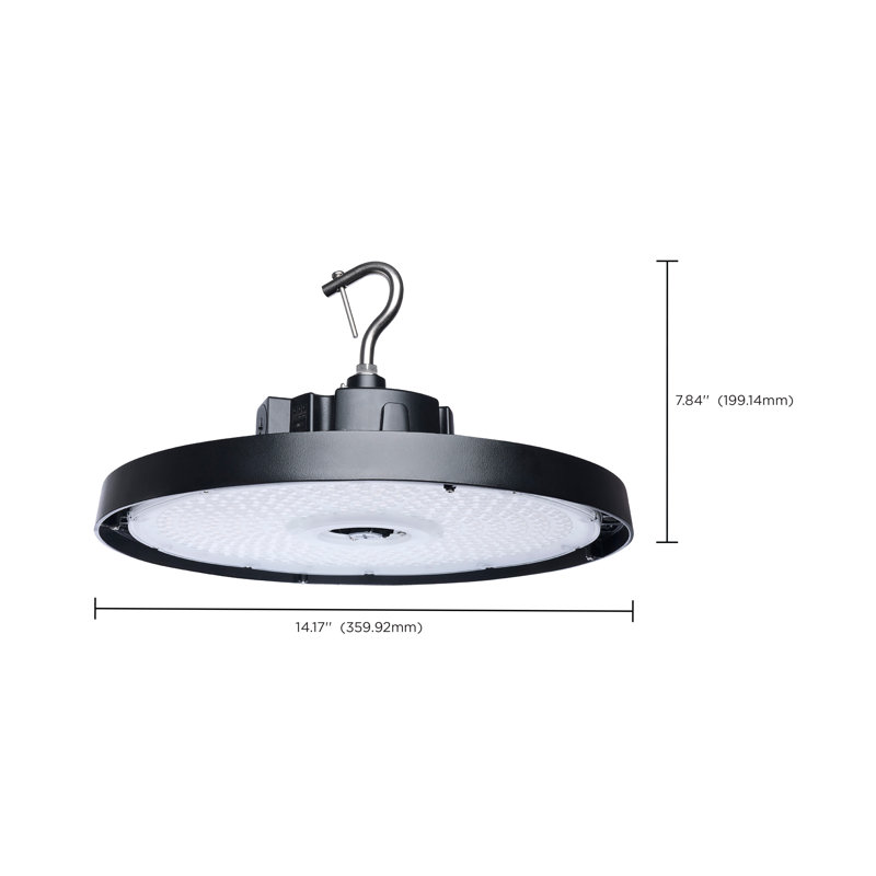 240/200/150 watts sélectionnable UFO High Bay 3K / 4K / 5K CCT sélectionnable 60/80/100 angle de faisceau sélectionnable finition noire 120-347 Volt