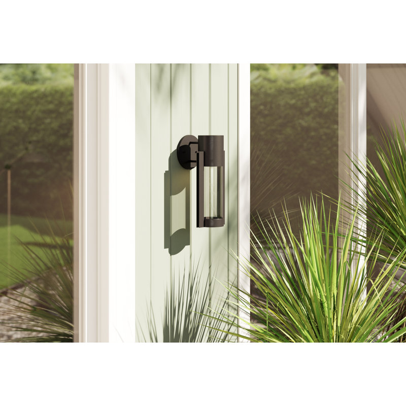 Eddy Aluminum 12'' H LED Outdoor Wall Light, Black