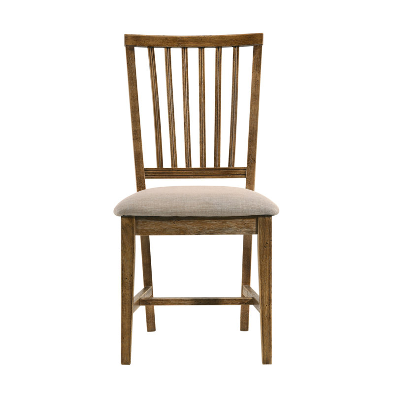 Ensemble de 2 chaises d'appoint à dossier en lattes brun clair et chêne patiné