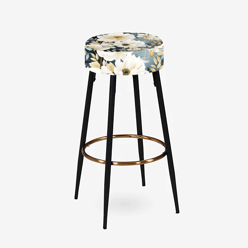 Ensemble de 2 tabourets de bar White Begonia Botanicals Collage