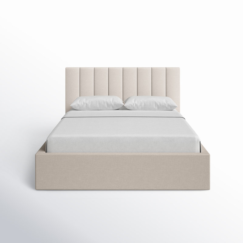 Delmar Upholstered Platform Bed, Oat, King