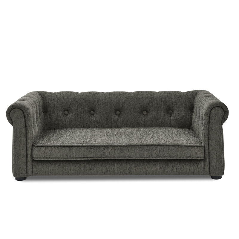 Élégant animal de compagnie pour les grands chiens, et surélevé, confortable, gris foncé, lit pour chien de 23 po de longueur, style élégant, rembourrage antibruit