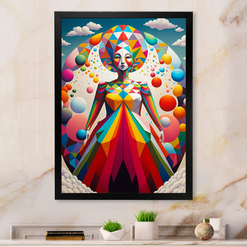 Abstrait arc-en-ciel, portrait sur toile, Cadre photo noir, H 20 po x l 12 po x P 1 po