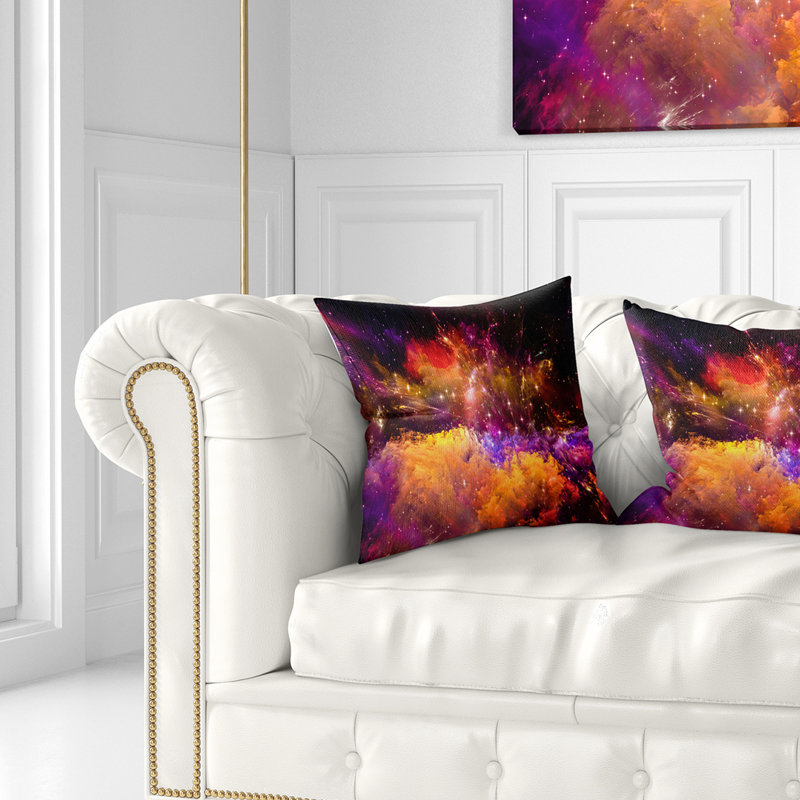 Coussin décoratif en rafales d’univers Abstract, 18 po x 18 po, Coussin décoratif