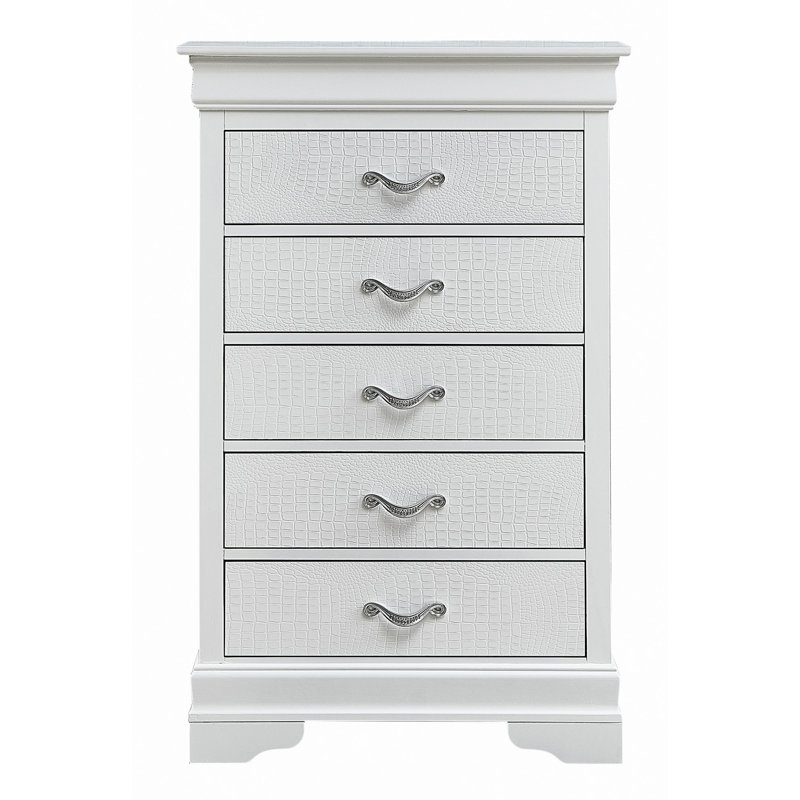 Commode à lingerie 7 tiroirs Louis Phillipe, Blanc 1