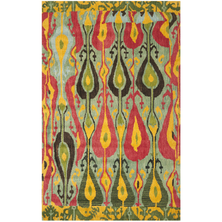 Kline Ikat Hand Tufted Wool Ikat Rug