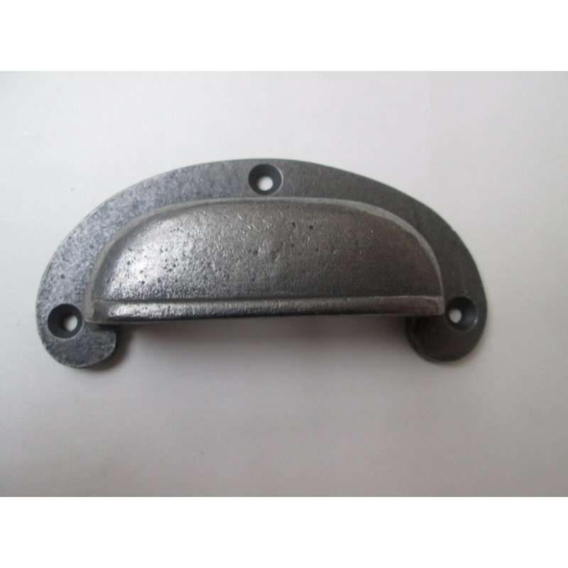 Round Lipped Cabinet Cup Pull Handle antique iron