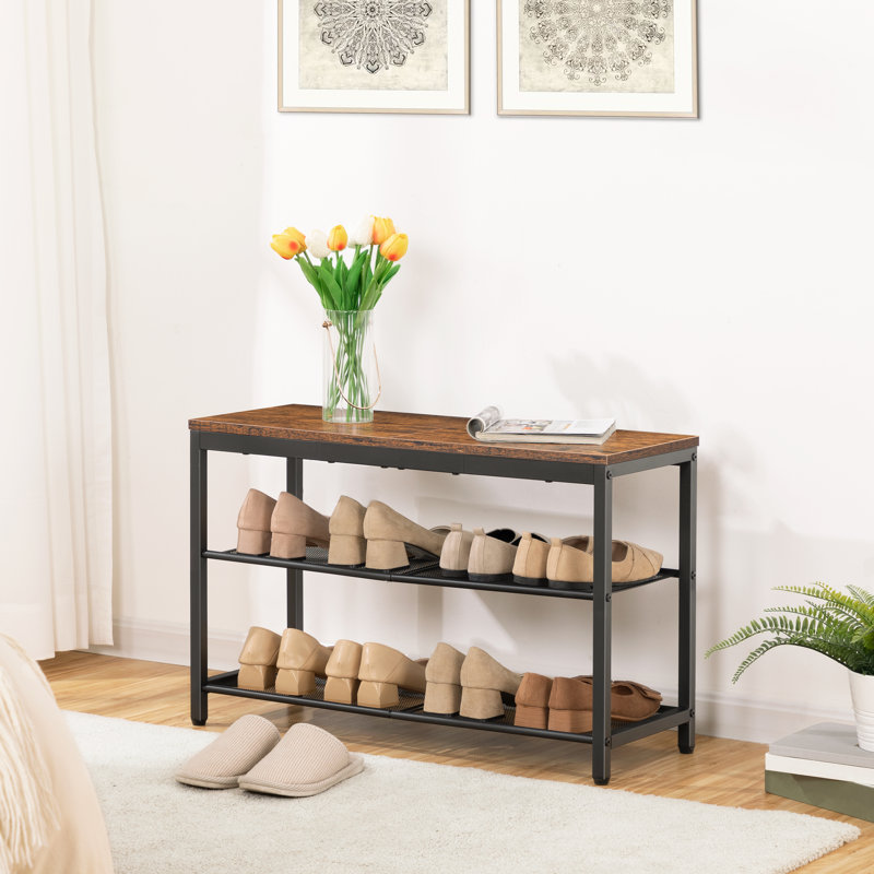 Metal, Manufactured Wood Storage Bench