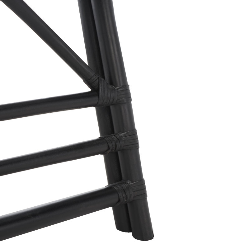 Chaise d'appoint pliante en rotin Agneda, Noir