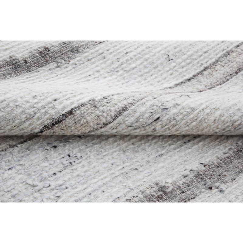 ANFL8698ASIGY Wool Area Rug in Silver, Rectangle 10' x 14'
