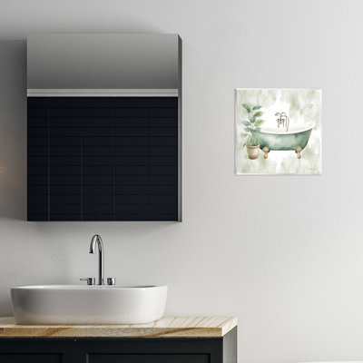 «Bath Oasis with Plant», plaque murale par Nicole DeCamp