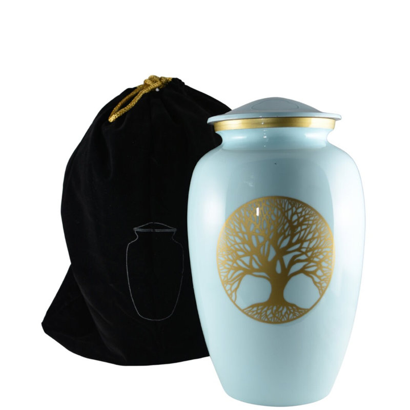 Ritik Handmade Tree Of Life Urn, Blue