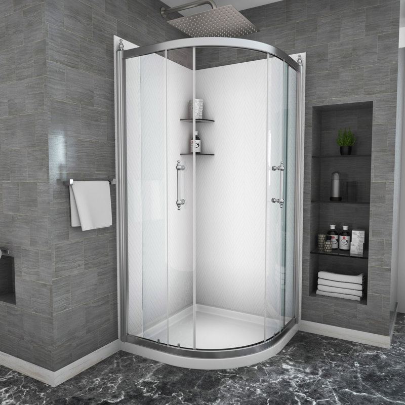 Porte de douche 36 po x 75 po avec cabine de douche encadrée