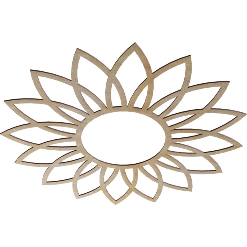 Médaillon de plafond en bois Daisy, H 40 po x l 40 po x P 0,38 po, Noyer blanc