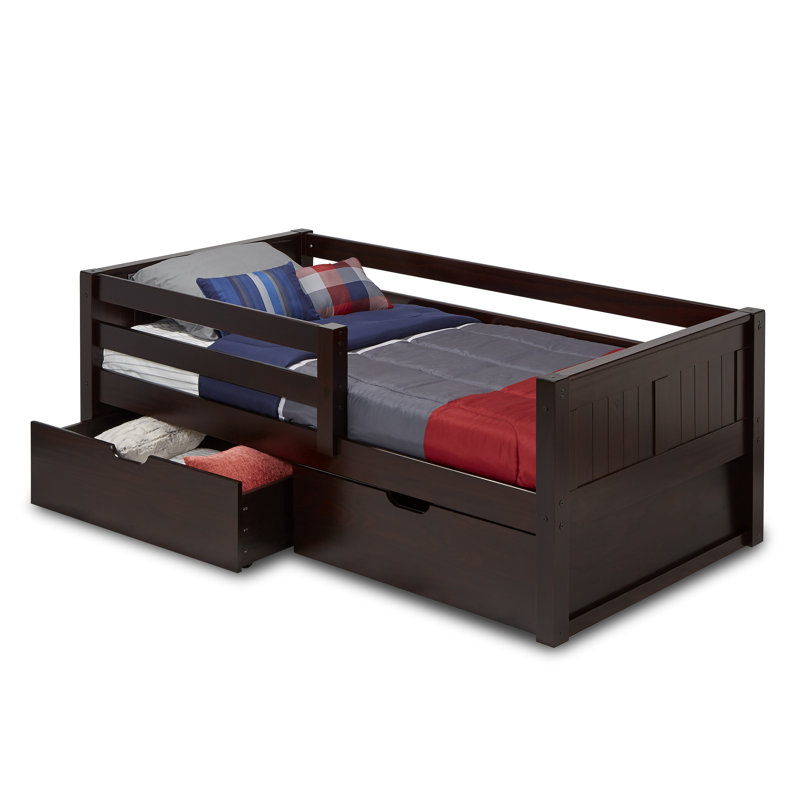 Aditya Kids Twin Daybed with Drawers, Cappuccino