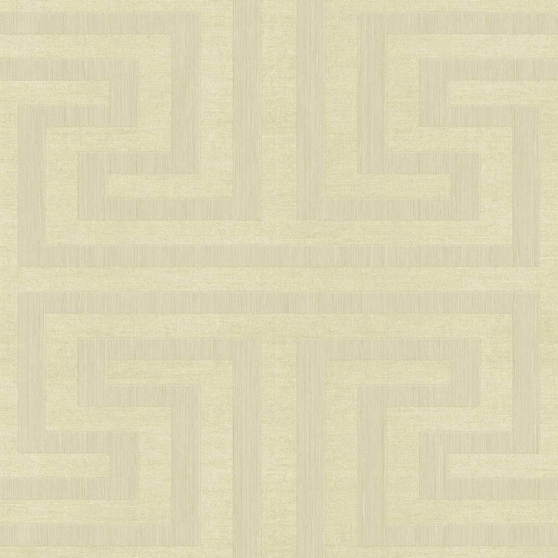 Synergy Geometric Maze Wallpaper Roll, Beige