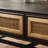 Simple retro rattan woven solid wood tea table