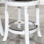 Tabouret 30 ", finition blanche, siège en tissu gris anthracite