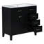 Ensemble de meuble-lavabo 36 po avec lavabo, armoire de salle de bain avec tiroirs, structure solide et panneau de fibres à densité moyenne-125685178