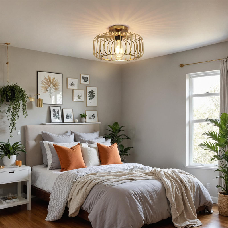 Semi Flush Mount, Gold