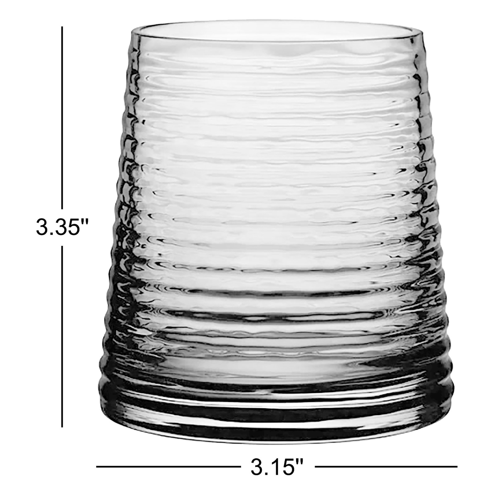 Poem Ribbed Crystal Drinking Glass, Green