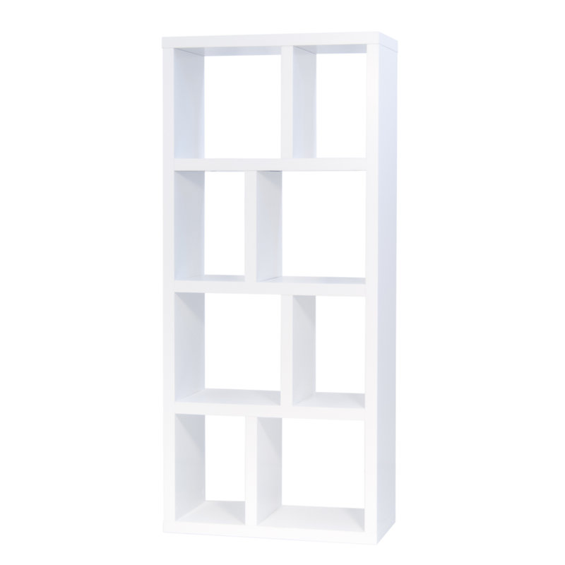 Stetson 4 Level Cube Unit Bookcase, Pure White, (4 Shelves) 63" H x 28" W x 13" D