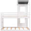 Lit simple au-dessus d'un lit superposé blanc - structure en bois de pin avec pour une chambre à coucher stable, meubles en fenêtre blanche et bois-1384199235