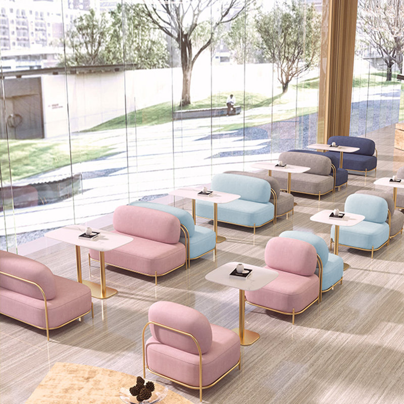 Banc rembourré simple en polyester, Bleu foncé