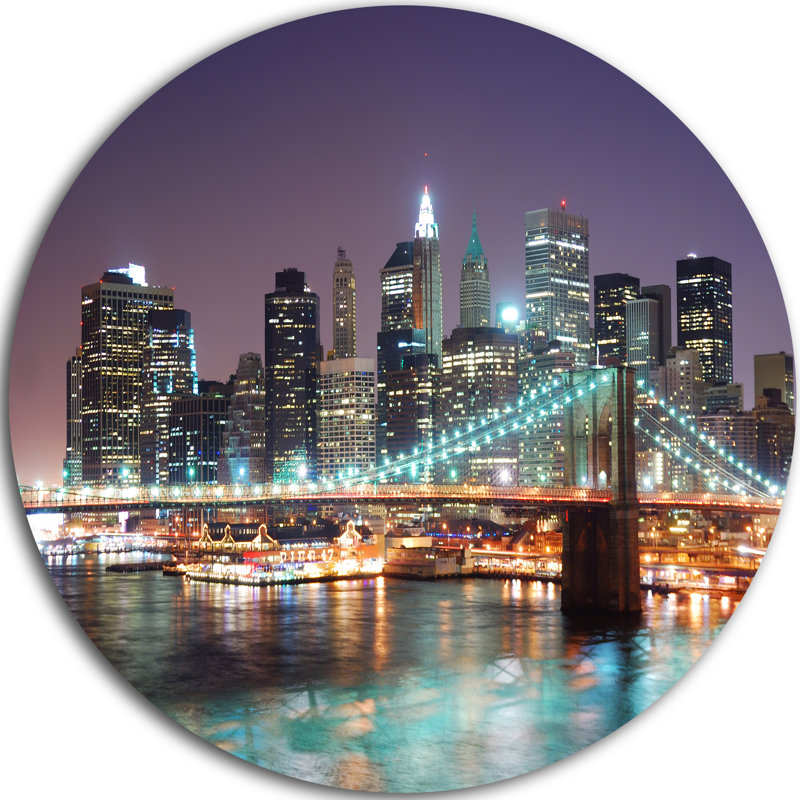 « new york city manhattan skyscrapers », reproduction de photo sur métal, H 23 po x l 23 po x P 1 po