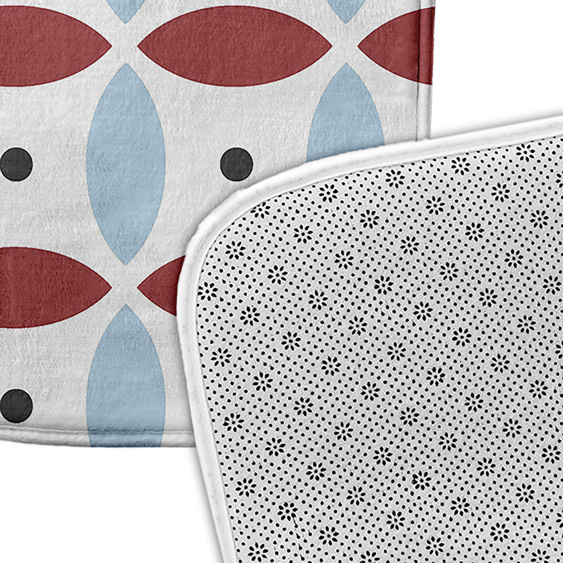 Tapis de bain Subline, Bleu / rouge, L 21 po x L 34 po