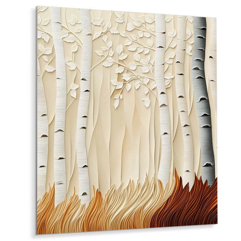 Autumn Silver Song Birch Tree - Floral Metal Wall Decor, Tree Birch Metal Print, 20" H x 12" W x 0.84" D