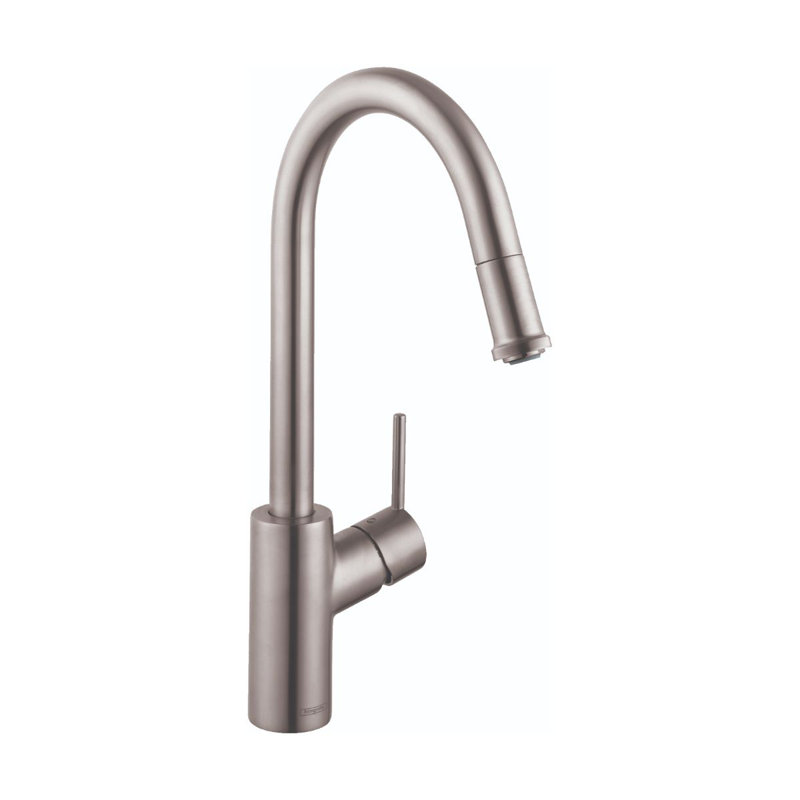 Talis S² Pull Down Single Handle Kitchen Faucet with Handle and Supply Lines, Steel Optik