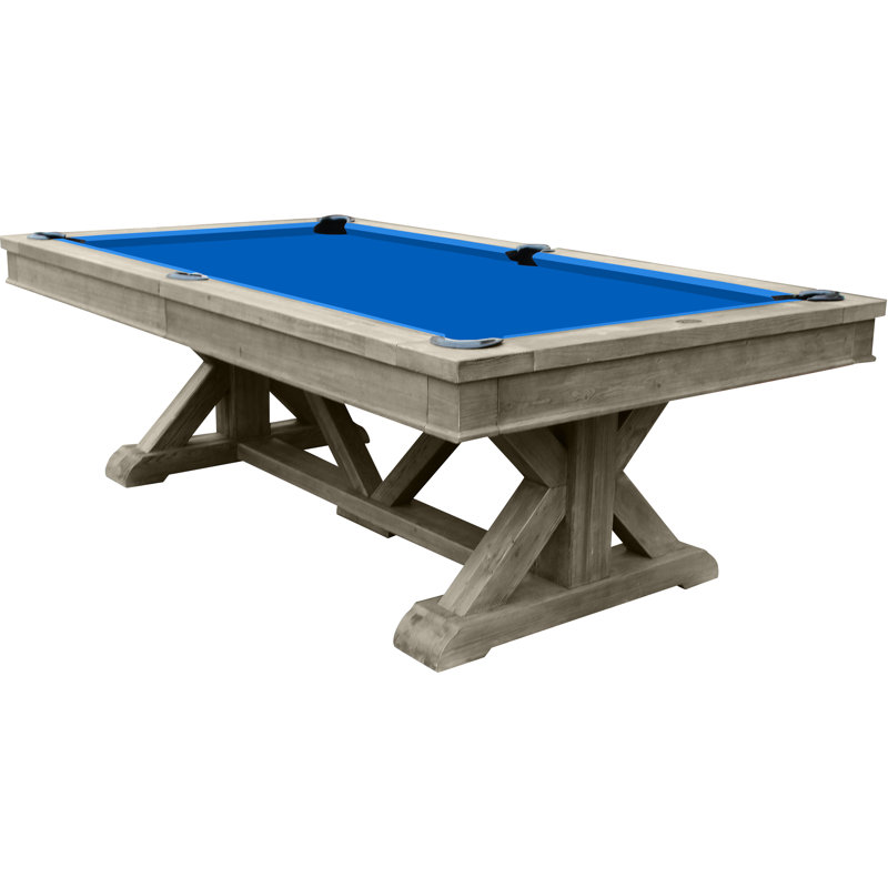 Brazos River Weathered 8' Slate Pool Table with Professional Installation Included, Blue, Dining Top Not Included