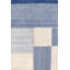 Tapis bleu rayé en laine / soie / coton 8 pi 9 po x 11 pi 9 po Kassidi-862010689
