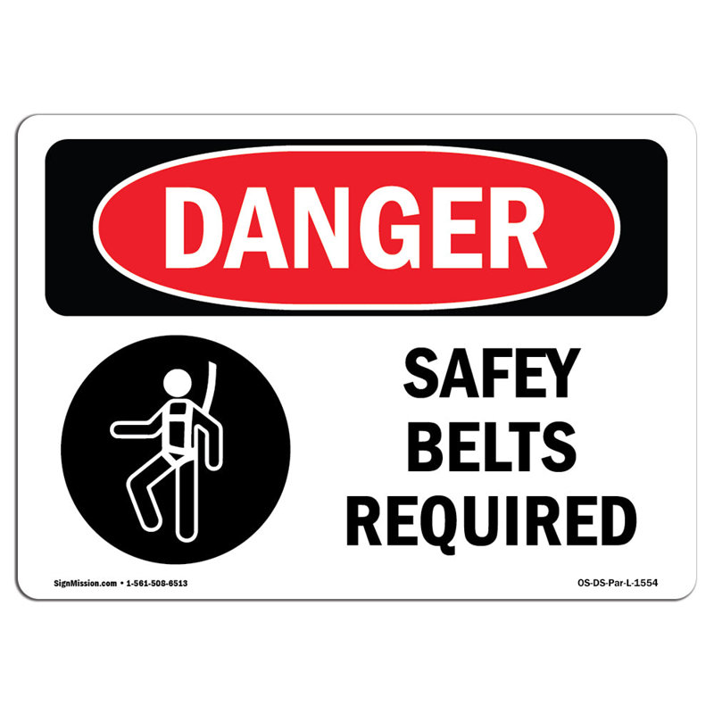Ceinture de sécurité OSHA, H 18 po x l 24 po x P 0,1 po