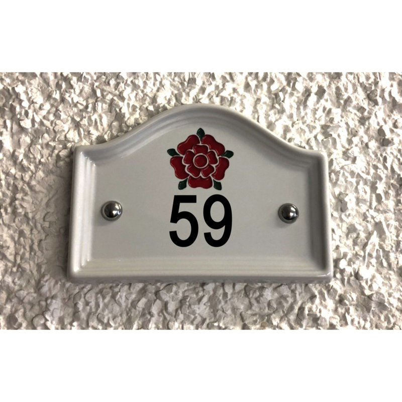 Walsham 16.5cm H Ceramic House Number, White, 59