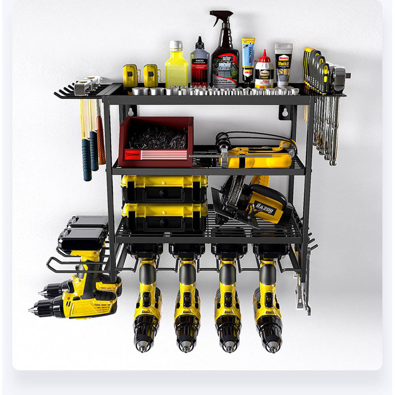 Heavy-Duty 4-Tier Wall-Mounted Garage Tool Organizer