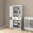 71" Modern Two-Tone Pantry Cabinet – Slim Storage with Vintage Flair-1185821778