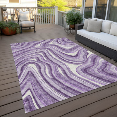 Tapis lavande intérieur / extérieur en polyester tissé à la machine Lamanna