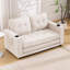 Canapé, canapé convertible en futon rembourré, causeuse pliable capitonnée avec canapé-lit escamotable, méridienne à dossier rabattable avec poches latérales et porte-gobelet-27995619
