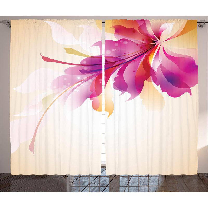 Afraa Semi Sheer Curtain Pair, 54" W x 90" L