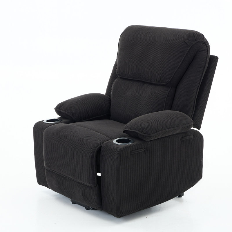 Fauteuil inclinable chauffant et massant télécommandé, Black