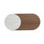 47.2'' Modern Travertine-Style Coffee Table, Oval Walnut Finish Geometric Coffee Table