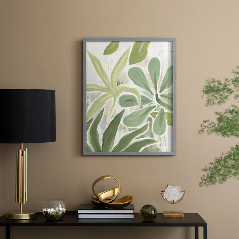 «Tropical Graffiti II», reproduction encadrée - bois massif, Gris, H 21 po x l 17 po