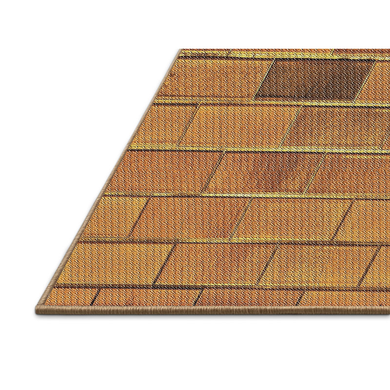 Tapis brun à motif géométrique Schaller, Rectangle 2 pi x 3 pi