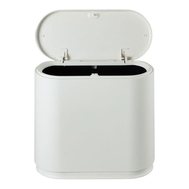 Plastic Touch Top Waste Bin - 10L, White