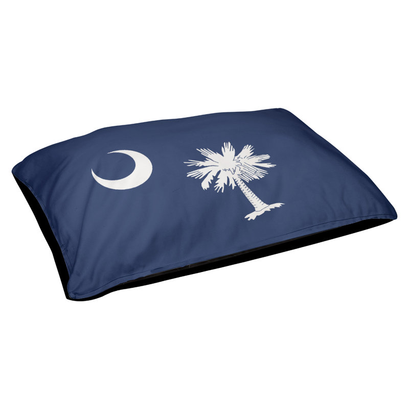 Coussin de créateur drapeau south caroline Burien, L 32,5 po x l 42,5 po, Noir